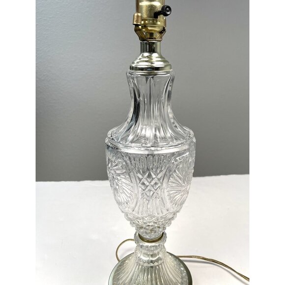 VTG ROBERT ABBEY Hollywood Regency Cut Crystal & Goldtone 27" LAMP & Shade EUC - Picture 7 of 9